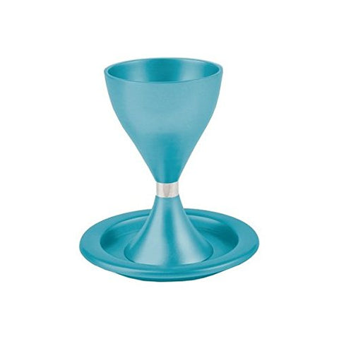 Modern Goblet and Plate - Turquoise, 5x5.5 inch