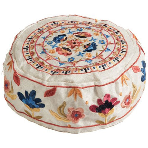 Hat - Embroidered - Flowers White - HME-3W