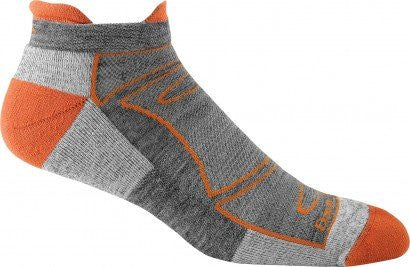 Men's No Show Light Cushion (merino) - Orange/Gray XL