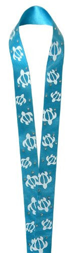 Hawaiian Lanyards - Blue Honu with Rhinestones