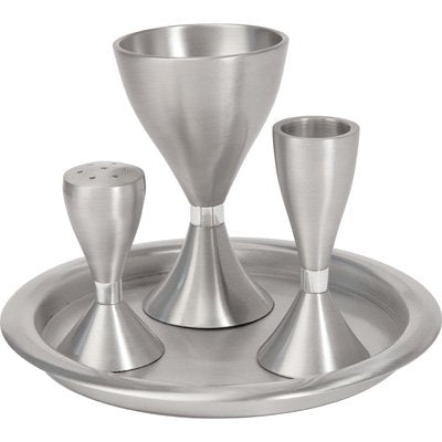 Havdallah Set - Anodize - Silver, 7x5.5 inch