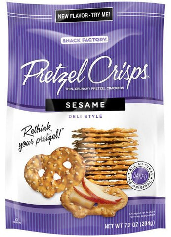 Pretzel Crisps, Sesame 7.2 OZ (Pack of 4)