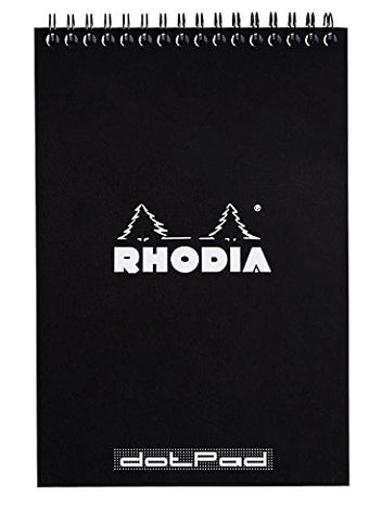 Rhodia - Black Wirebound Pads - Dot Grid - 6 x 8 ¼