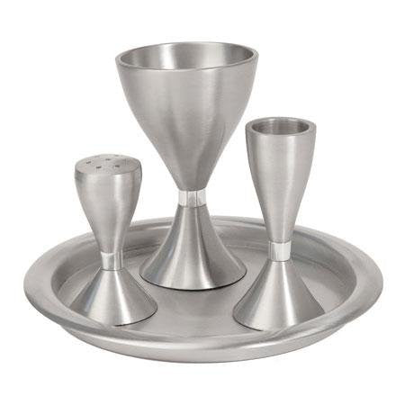 Havdallah Set - Anodize - Silver, 7x5.5 inch