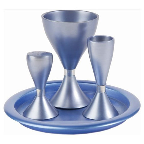 Havdallah Set - Anodize - Blue, 7x5.5 inch