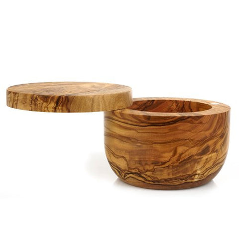 Berard Olive Wood Salt Keeper with Swivel Top