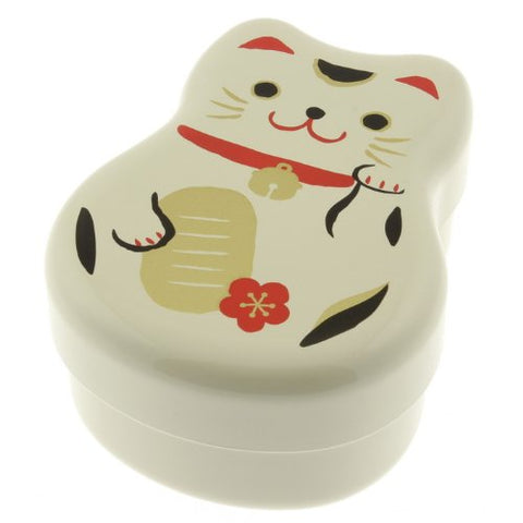 Hakoya - Maruko Cat 2 Stack Bento Box - White - 520ml - M