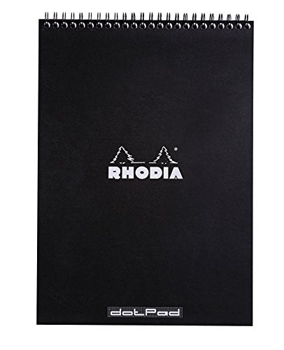 Rhodia - Black Wirebound Pads - Dot Grid - 8 ¼ x 11 ¾