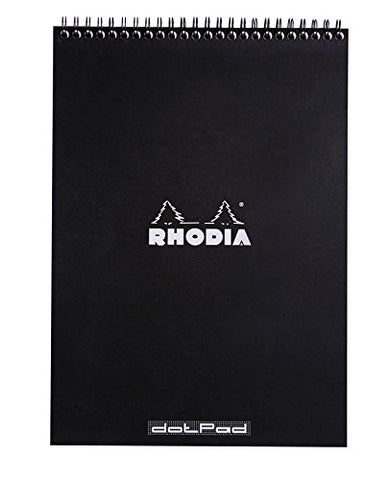 Rhodia - Black Wirebound Pads - Dot Grid - 8 ¼ x 11 ¾