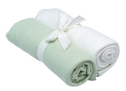 Swaddle Blanket Green/White 34” x 34”