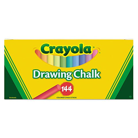 144 Sticks Colored Drawing Chalk, Assorted Colors