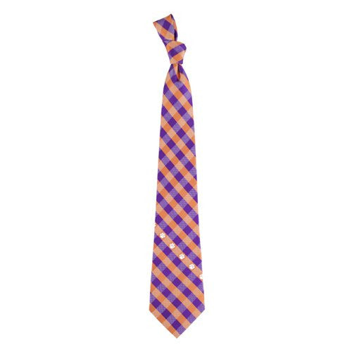 Clemson Tigers Tie Woven Poly Check