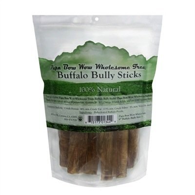 Papa Bow Wow - Buffalo Bully Sticks - 6" Sticks 0.5lb Bag - 100% Natural
