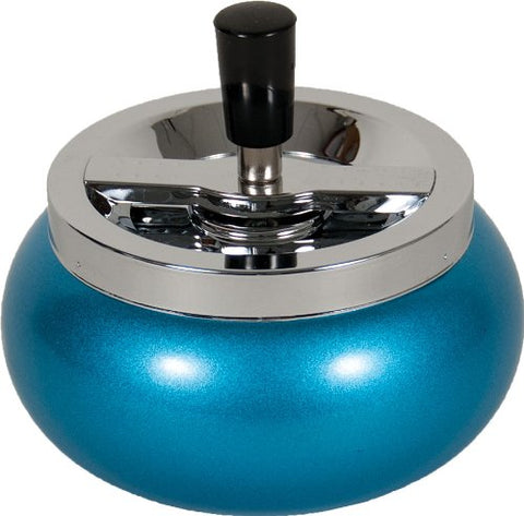 5.5" Large Metal Spinning Ashtray - Blue