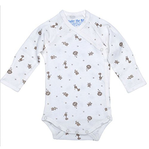 Nature's Nursery Long Sleeve Side Snap Babybody Baby Clothing in Animal Print