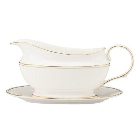 FEDERAL GOLD SAUCE BOAT & STAND