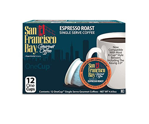 San Francisco Bay Gourmet Coffee OneCup Espresso Roast Coffee 12 Count