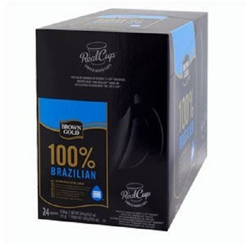 BROWN GOLD, 100% BRAZILIAN (24 SINGLE SERVE CUPS)
