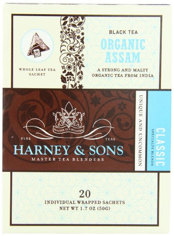 Harney and Sons Organic Tea Bags, Assam, 20 Count