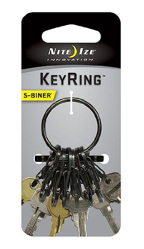 Nite Ize KeyRing Steel - Black/Black S-Biners