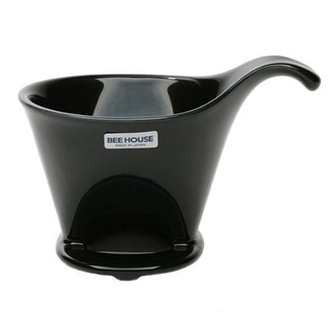 Bee House Ceramic Coffee Dripper - Large - Drip Cone Brewer (Black)
