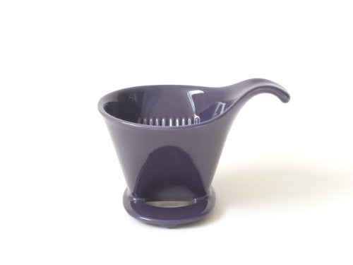 Bee House Ceramic Coffee Dripper - Large - Drip Cone Brewer (Eggplant)