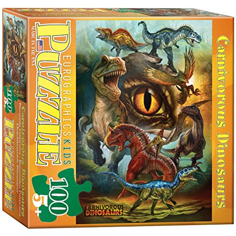 Carnivorous Dinosaurs 100 pc 8x8 inches Box, Puzzle