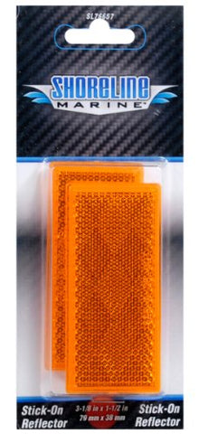 Shoreline Reflector Rectangle, Amber, 1.5" wide and 3.25" long