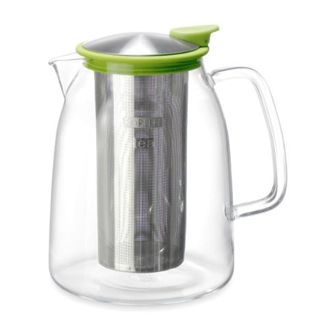 Mist Glass Iced Tea Jug with Basket Infuser 68oz- Lime