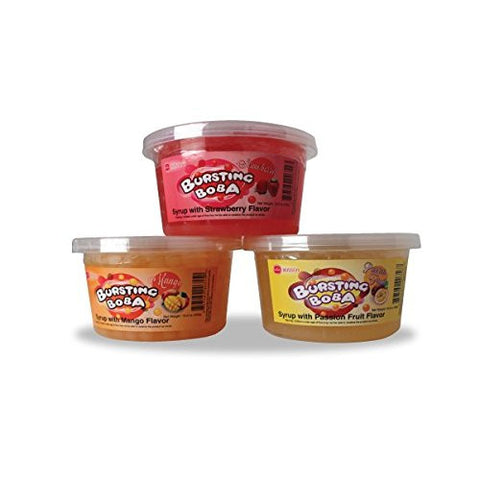 Bursting Boba (S) - Strawberry (450 g) and Bursting Boba (S) - Mango (450 g) and Bursting Boba (S) - Passion Fruit (450 g)