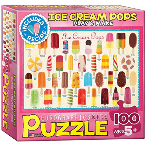Kids Sweet Puzzles - Ice Cream Pops 100 pc 8x8 inches Box, Puzzle