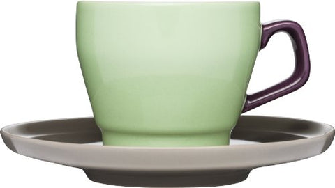 POP Cup and Saucer, Green/Plum/Brown 25 cl H 80 mm (not in pricelist)