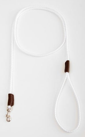 Mendota British Show Snap Leash - White, 1/8" x 4'