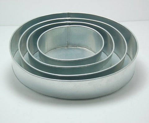 4 Tier Oval Multilayer Tin Cake Pans 6", 8", 10", 12" (all 3" deep)