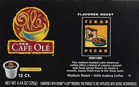 Cafe Ole Texas Pecan Medium Roast 12 Count.