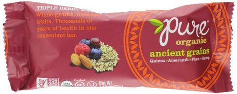 Pure Organic Ancient Grains Nut Bar, Triple Berry, 12 Count