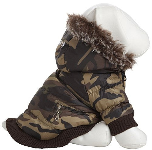 Thinsulate Dog Jacket Parka Coat - Camouflage, Large