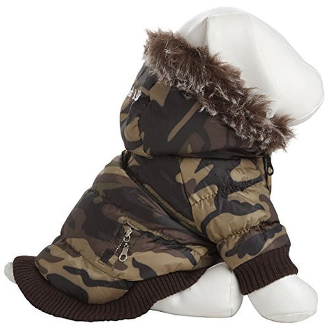 Thinsulate Dog Jacket Parka Coat - Camouflage, Large