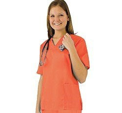 UNISEX 2 POCKET SCRUB SET - Orange XS