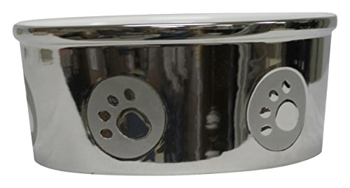 Ethical Pets Dish Paw Print Titanium Dog 7"
