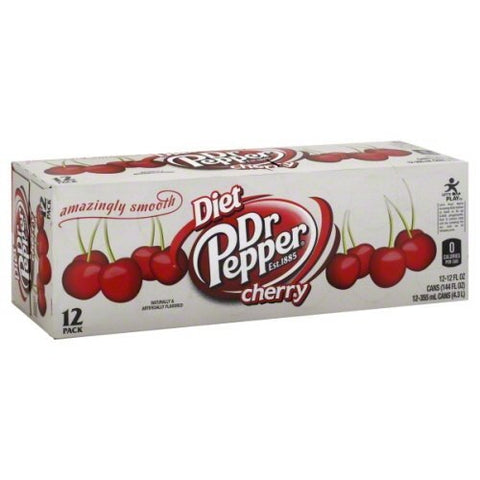 Dr Pepper Diet Cherry Can 12 Oz 12 Count