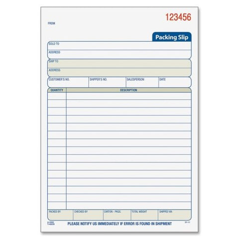 Adams Packing Slip Book, 3-Part, Carbonless, 50 Sets/Book