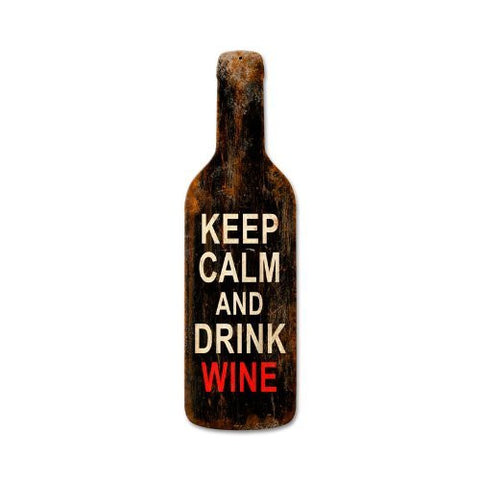 Keep Calm Merlot custom metal shape measures 8 inches by 26 inches