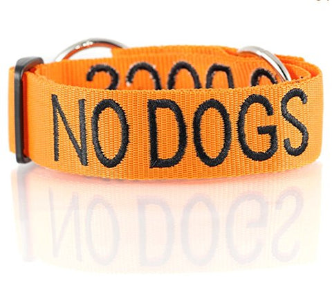 Friendly Dog Collars- No Dogs Semi Choke Collar 18-28" x 1.5"