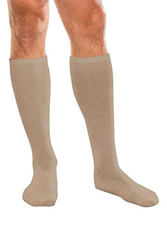 Core-Spun Support Socks for Men and Women, 10-15mmHg, Khaki, XXLarge