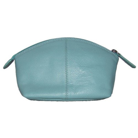 Cosmetic Case with Interior Zipper - Turquoise