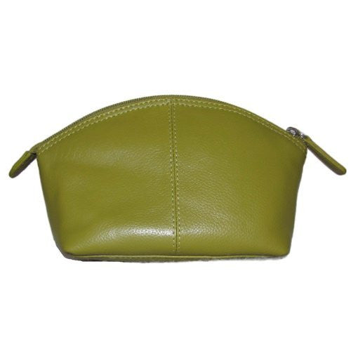 Cosmetic Case with Interior Zipper, Moss Green