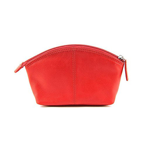 Cosmetic Case with Interior Zipper, Red