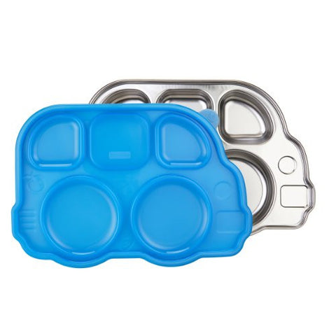 Din Din Smart Divided Stainless Platter with Lid / blue