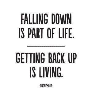 Magnet 3.5" Square - "falling down is part of life. getting back up is living."